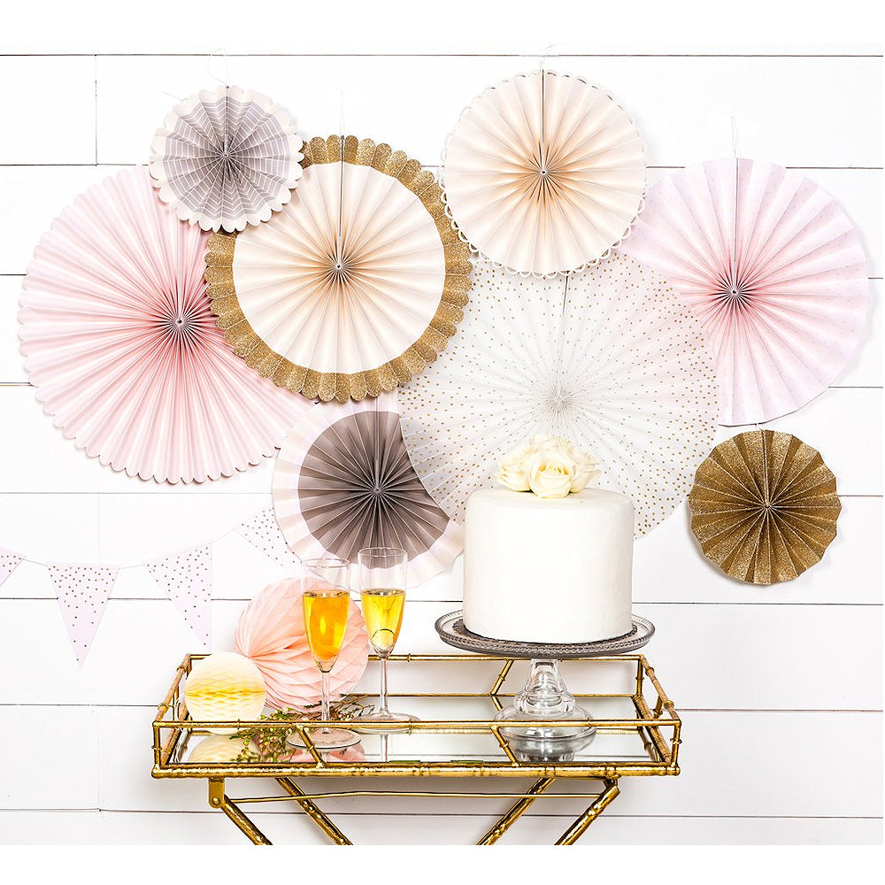 Champagne Pink Party Fans | www.sprinklebeesweet.com