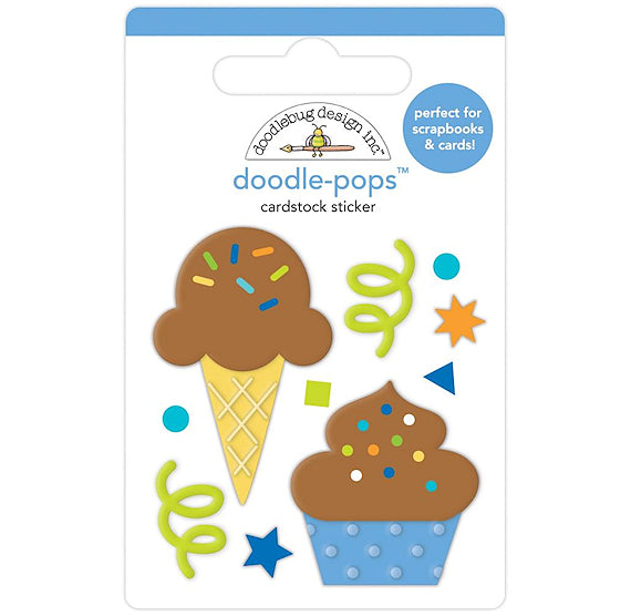 Doodle-Pops Stickers: Cupcake + Ice Cream | www.sprinklebeesweet.com