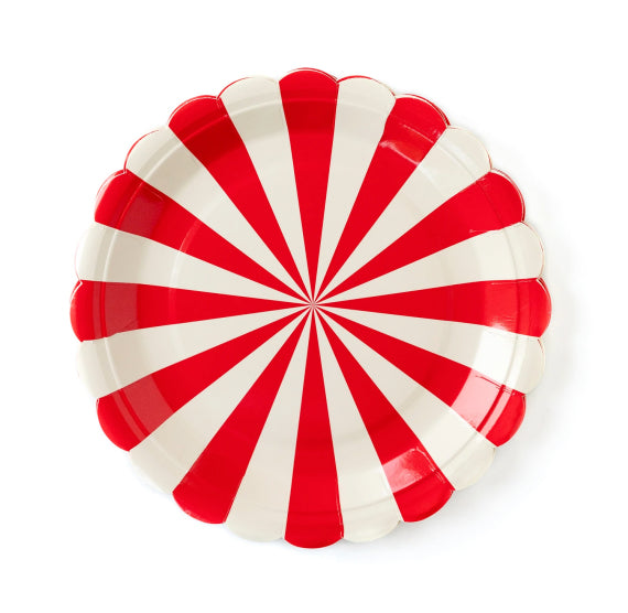 Red + White Circus Stripe Plates | www.sprinklebeesweet.com