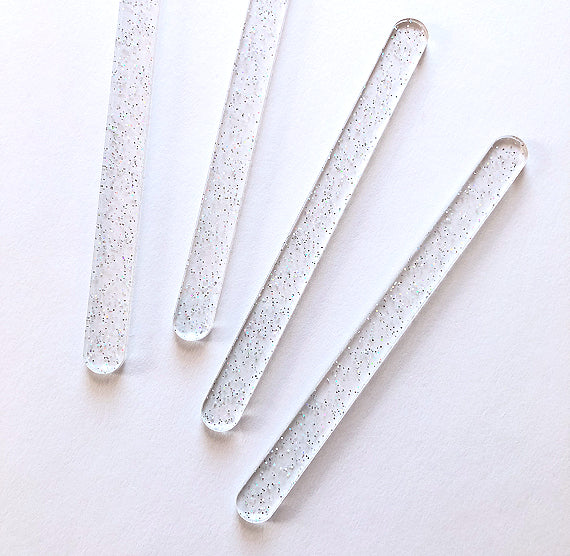 Acrylic Popsicle Sticks: Glitter Clear | www.sprinklebeesweet.com