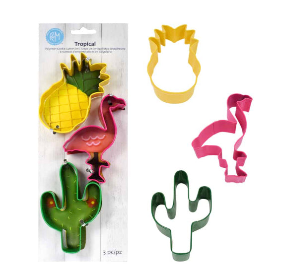 Tropical Cookie Cutter Set: Cactus, Flamingo, Pineapple | www.sprinklebeesweet.com