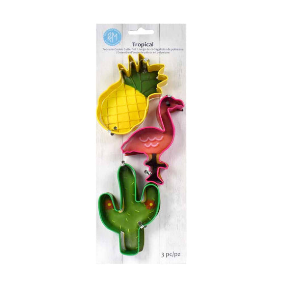 Tropical Cookie Cutter Set: Cactus, Flamingo, Pineapple | www.sprinklebeesweet.com