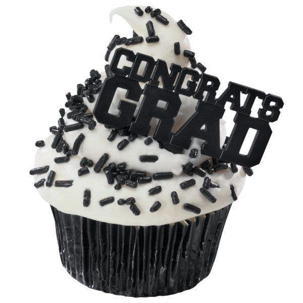 Graduation Cupcake Picks: Congrats Grad | www.sprinklebeesweet.com