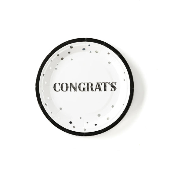 Small Graduation Plates: Congrats | www.sprinklebeesweet.com