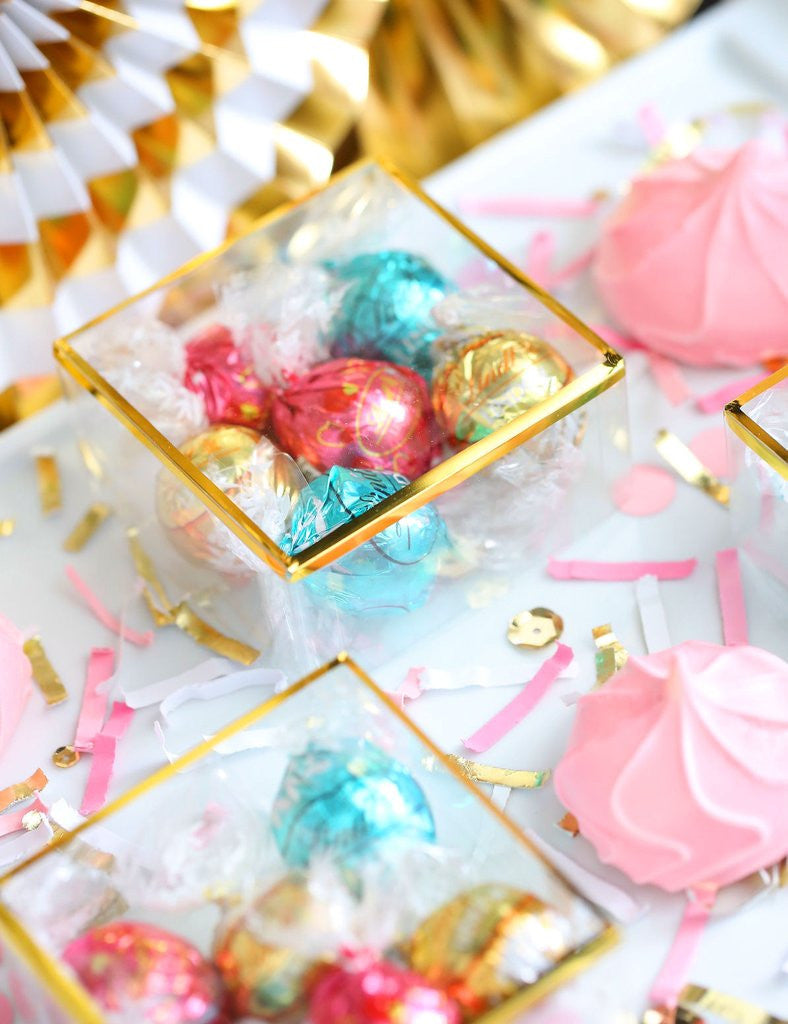 Festive Fetti Pink & Gold Confetti | www.sprinklebeesweet.com