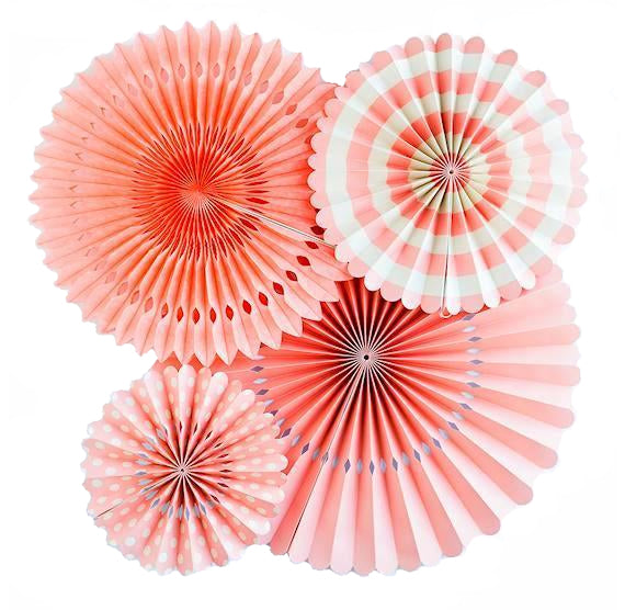 Coral Party Fans | www.sprinklebeesweet.com