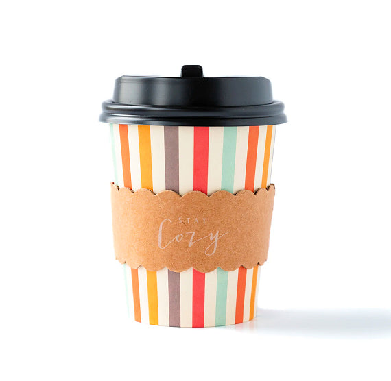 Mini To-Go Coffee Cups: Harvest Stripe | www.sprinklebeesweet.com