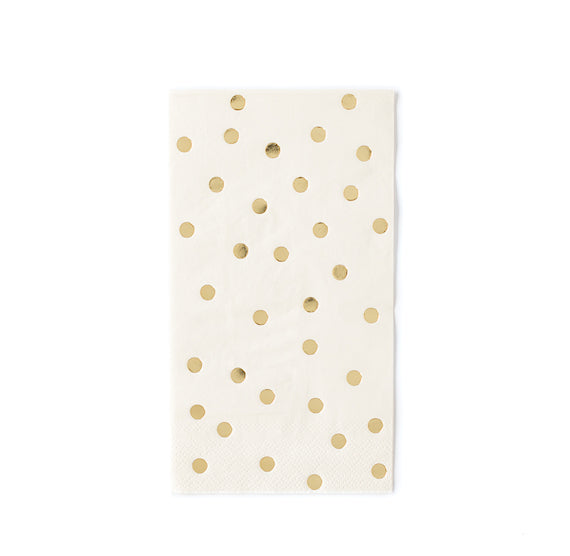 Tall Cream Napkins with Gold Polka Dots | www.sprinklebeesweet.com