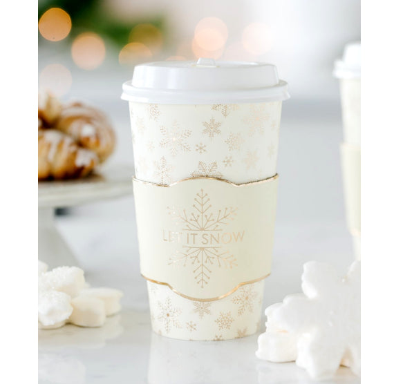 Christmas Coffee Cups: Gold Let It Snow | www.sprinklebeesweet.com
