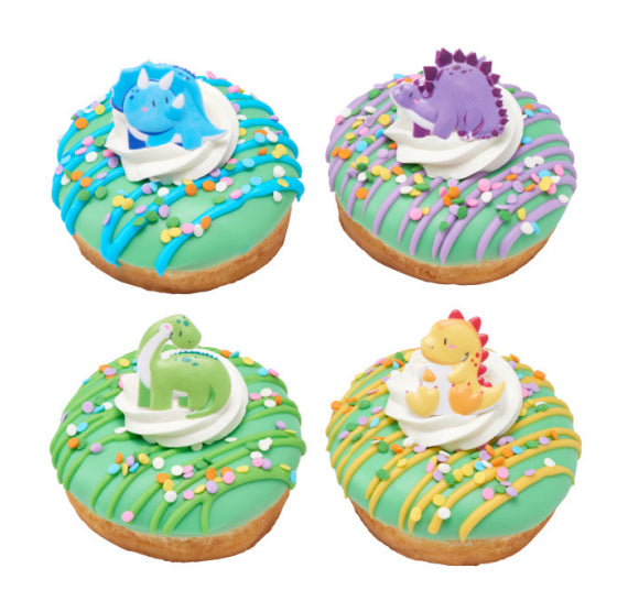 Cute Dinosaur Cupcake Topper Rings | www.sprinklebeesweet.com