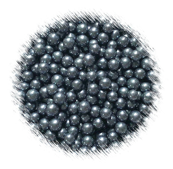Shimmer Dark Silver Sugar Pearls: 4mm | www.sprinklebeesweet.com