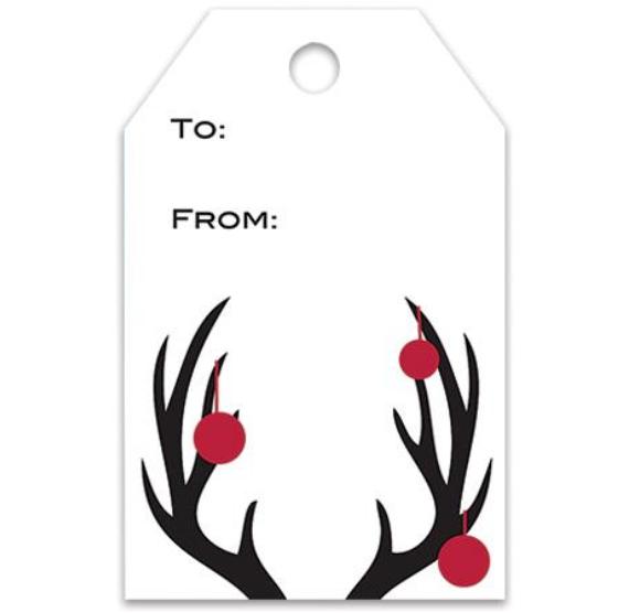 Christmas Gift Tags: Antlers +  Ornaments | www.sprinklebeesweet.com