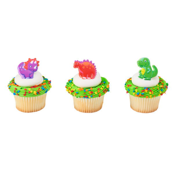 Dinosaur Cupcake Topper Rings | www.sprinklebeesweet.com