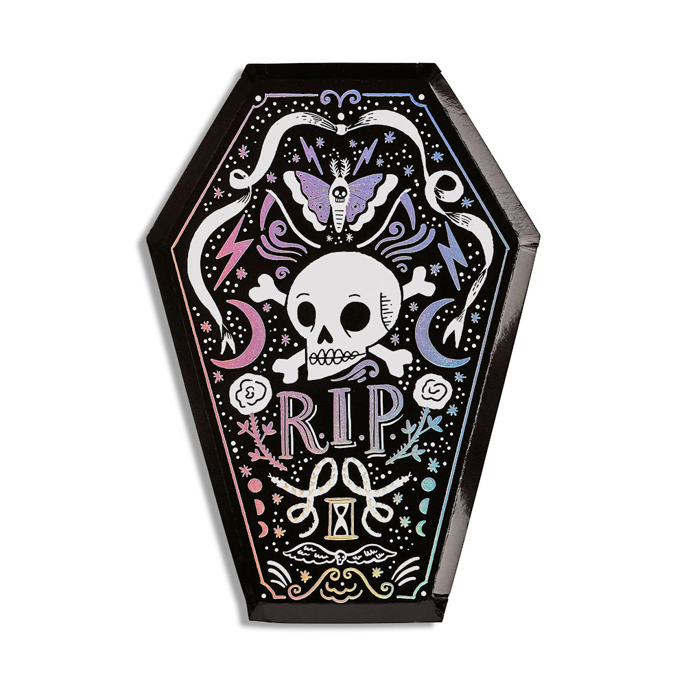 Coffin Halloween Plates: Doomsday | www.sprinklebeesweet.com