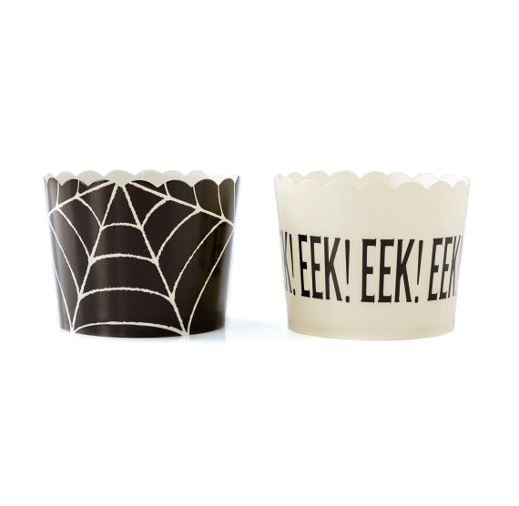 Halloween Baking Cups: EEK | www.sprinklebeesweet.com