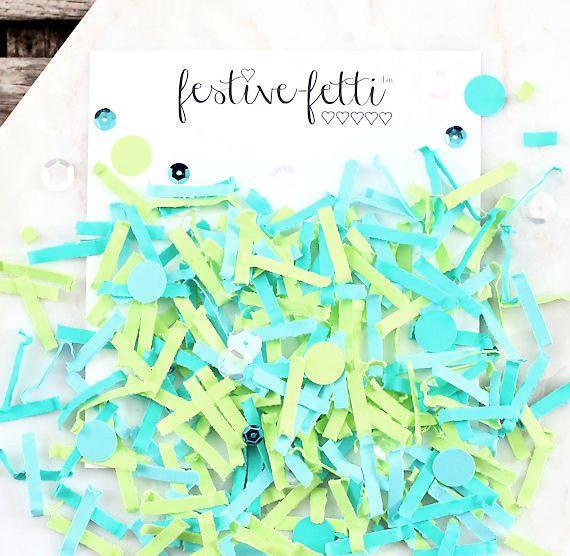 Festive Fetti Ombre Green Confetti | www.sprinklebeesweet.com