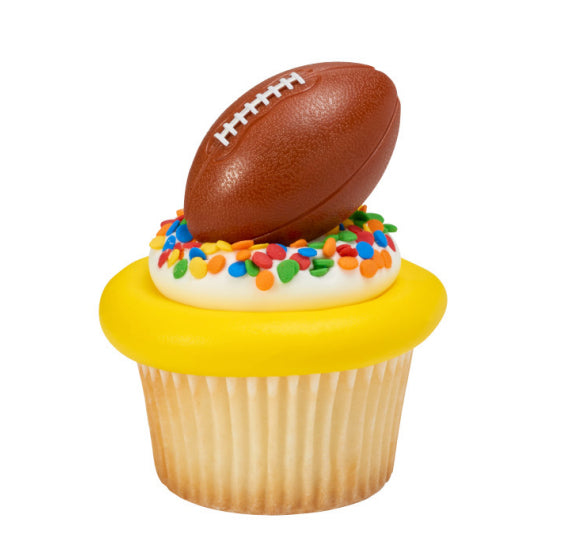 Football Cupcake Topper Rings | www.sprinklebeesweet.com