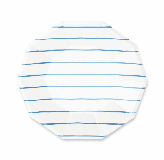 Striped Blue Plates: Large | www.sprinklebeesweet.com