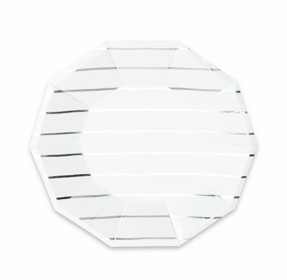 Striped Silver Plates: Large | www.sprinklebeesweet.com