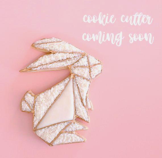 Designer Geometric Bunny Cookie Cutter | www.sprinklebeesweet.com