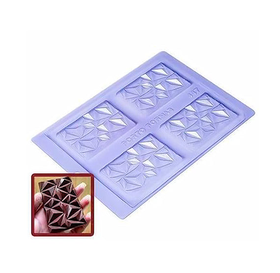 Geometric Chocolate Bar Mold: 4 Cavity | www.sprinklebeesweet.com
