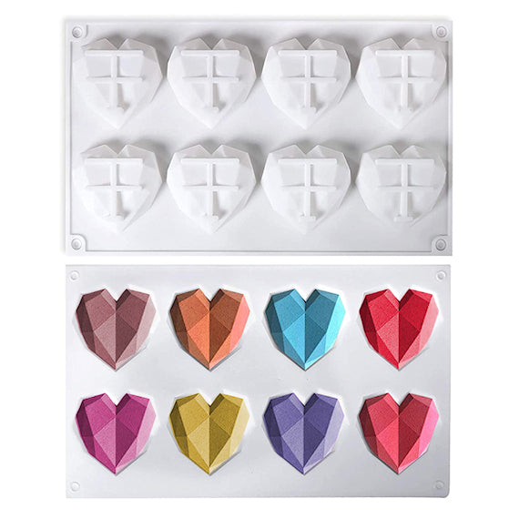 Geometric Heart Cake Gem Mold | www.sprinklebeesweet.com