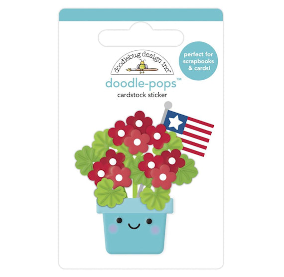 Doodle-Pops Patriotic Flowers Sticker | www.sprinklebeesweet.com