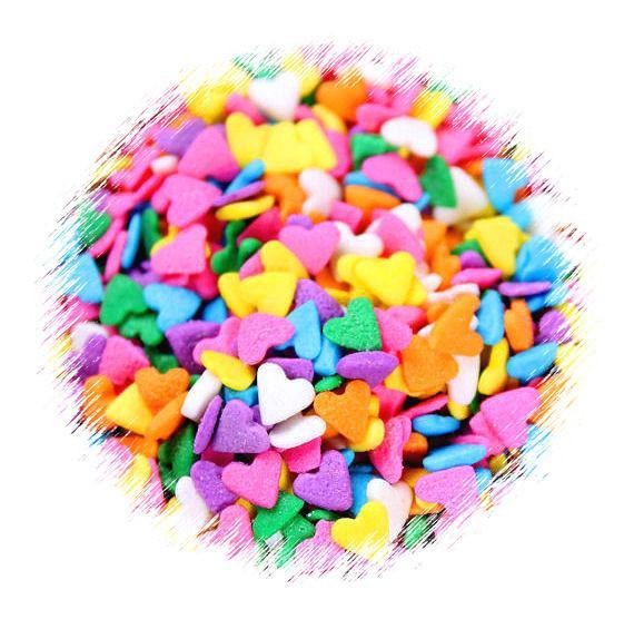 Bright Rainbow Heart Sprinkles | www.sprinklebeesweet.com