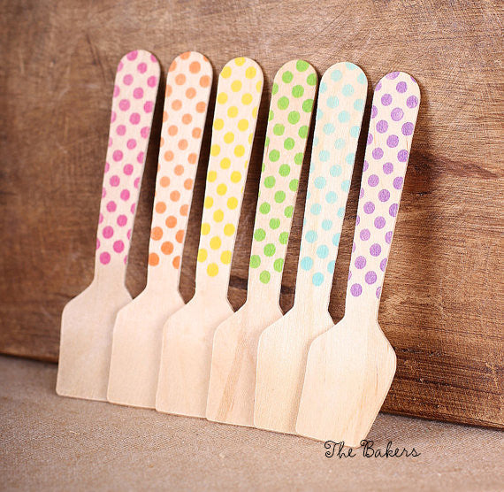 Mini Bright Rainbow Ice Cream Spoons: Mini Polka Dot | www.sprinklebeesweet.com