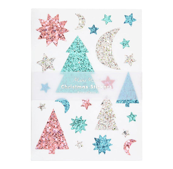 Glitter Pastel Christmas Stickers by Meri Meri | www.sprinklebeesweet.com