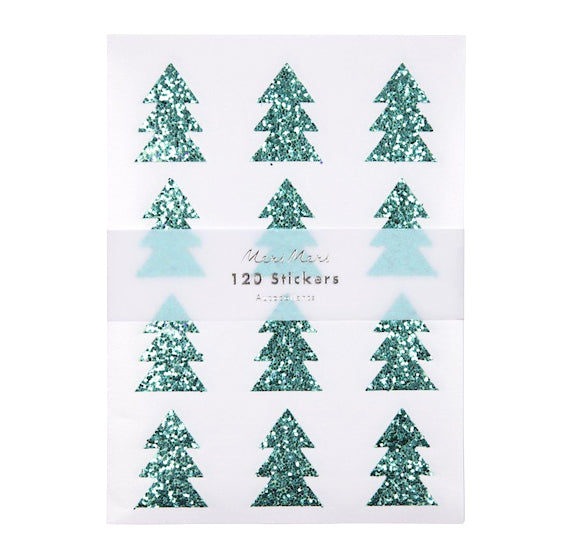 Glitter Christmas Tree Stickers by Meri Meri | www.sprinklebeesweet.com