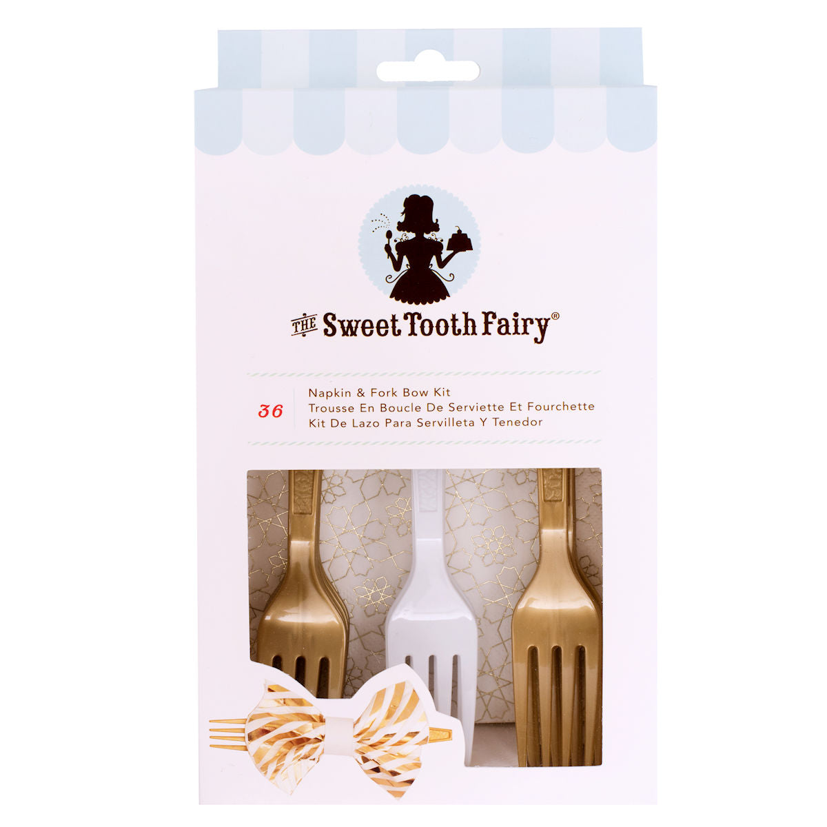 Sweet Tooth Fairy Napkin and Fork Kit: Gold | www.sprinklebeesweet.com