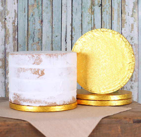 6 Inch Cake Boards: Thick Gold | www.sprinklebeesweet.com