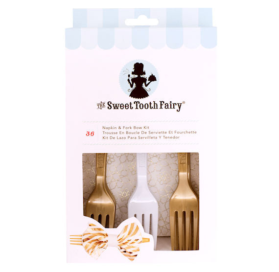Sweet Tooth Fairy Napkin and Fork Kit: Gold | www.sprinklebeesweet.com