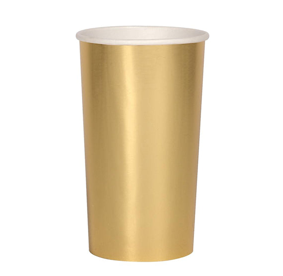 Tall Gold Paper Cups | www.sprinklebeesweet.com