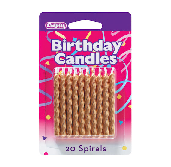 Spiral Gold Birthday Candles | www.sprinklebeesweet.com