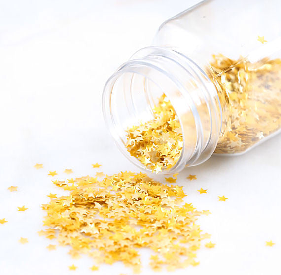 Gold Glitter Stars, Shop Edible Gold Glitter Stars Bulk