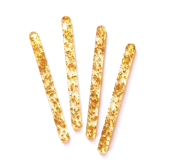 Acrylic Popsicle Sticks: Flake Glitter Gold | www.sprinklebeesweet.com