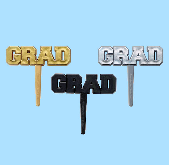 Graduation Cupcake Picks: Grad | www.sprinklebeesweet.com