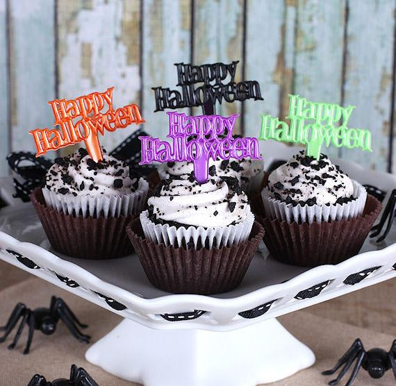 Happy Halloween Cupcake Picks | www.sprinklebeesweet.com