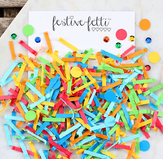 Festive Fetti Happy Rainbow Confetti | www.sprinklebeesweet.com