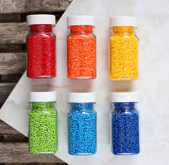 Happy Rainbow Jimmies Sprinkles Set | www.sprinklebeesweet.com