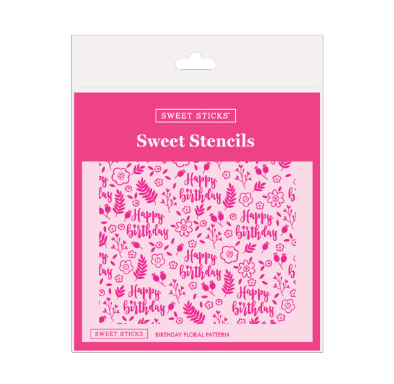 Sweet Stencils: Birthday Floral Pattern | www.sprinklebeesweet.com