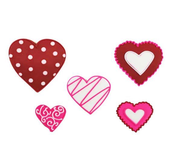 Heart Cookie Cutters Set of 5 | www.sprinklebeesweet.com