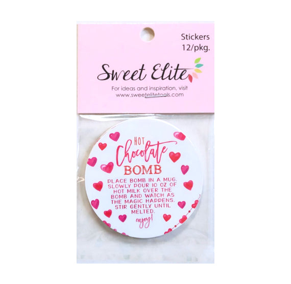 Valentine Cocoa Bomb Stickers | www.sprinklebeesweet.com