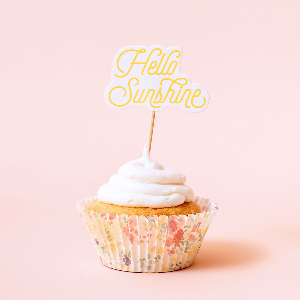 Hello Sunshine Cupcake Toppers | www.sprinklebeesweet.com
