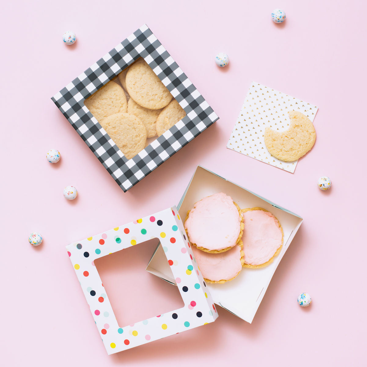Large Cookie Boxes: Party Dots | www.sprinklebeesweet.com