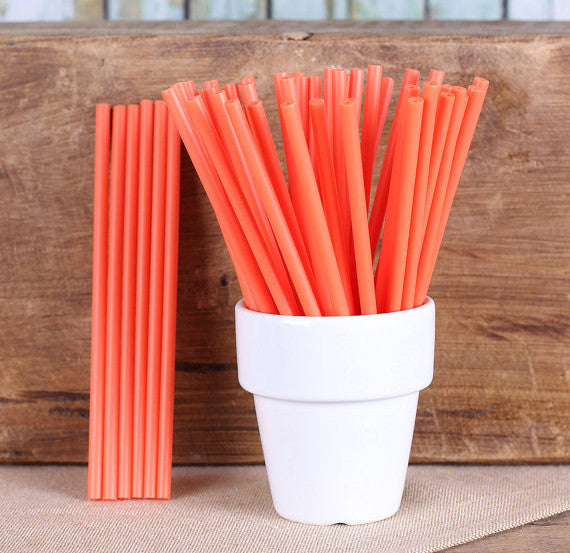 Orange Lollipop Sticks: 4.5" | www.sprinklebeesweet.com