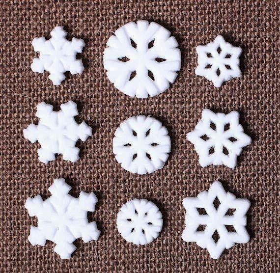 Assorted Snowflake Sugar Toppers | www.sprinklebeesweet.com