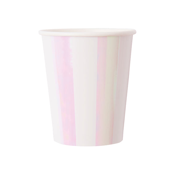 Iridescent Stripe Paper Cups | www.sprinklebeesweet.com